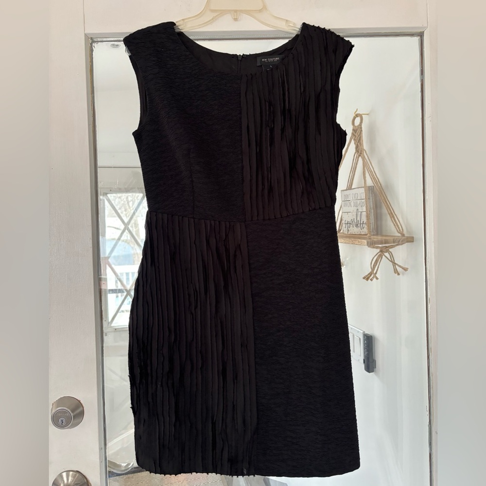 MM Couture Black‎ Textured Midi Dress